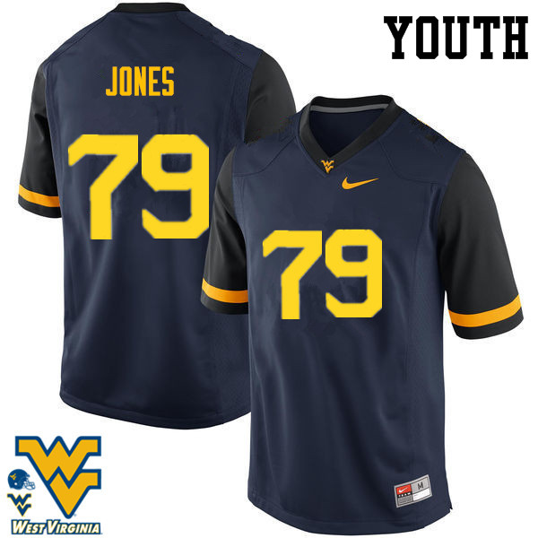 NCAA Youth Matt Jones West Virginia Mountaineers Navy #79 Nike Stitched Football College Authentic Jersey GE23B31QC